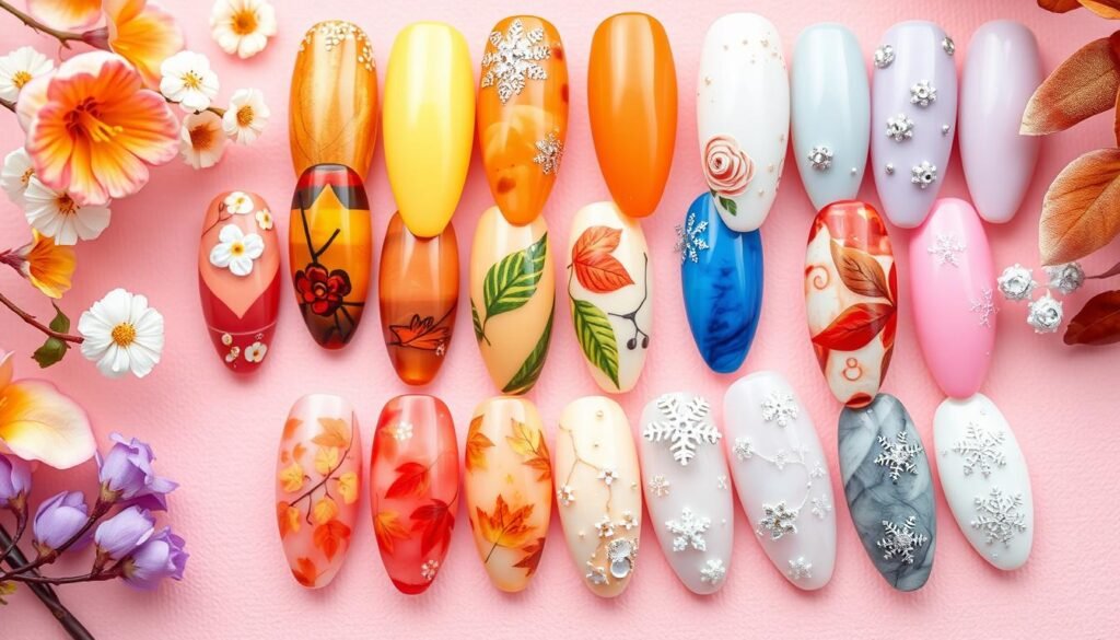 Almond nail art