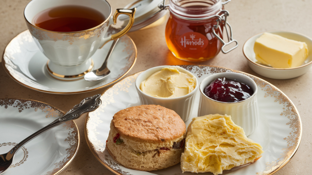 English breakfast tea with scones